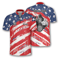 Custom Personalized American Flag Athlete Custom Darts Jerseys for Men, Reaper Dart Shirt