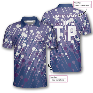 Custom Arrow Pattern Custom Darts Polo Shirts for Men, Custom Dart Team Name, Just a Tip Dart