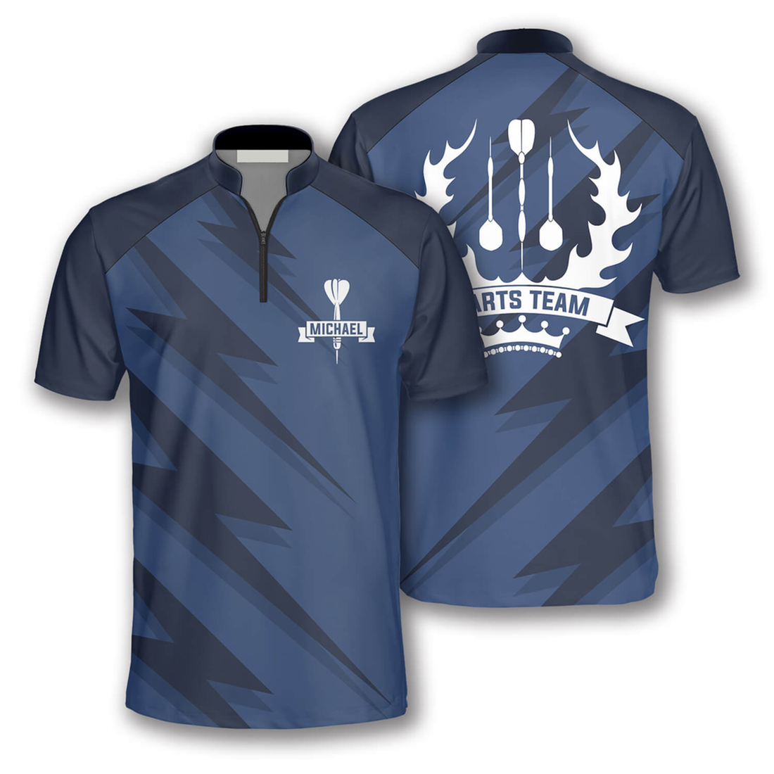 Custom Personalized Name Team Blue Lightning Custom Darts Jerseys For Men, Idea Gift for Dart Team