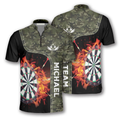 Custom Personalized Camo Dartboard In Fire Custom Darts Jerseys For Men, Idea Gift for Dart Lovers