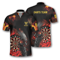 Custom Darts Fire Smoky Skull Custom Darts Jerseys For Men, Skull Dart Jersey shirt for Team