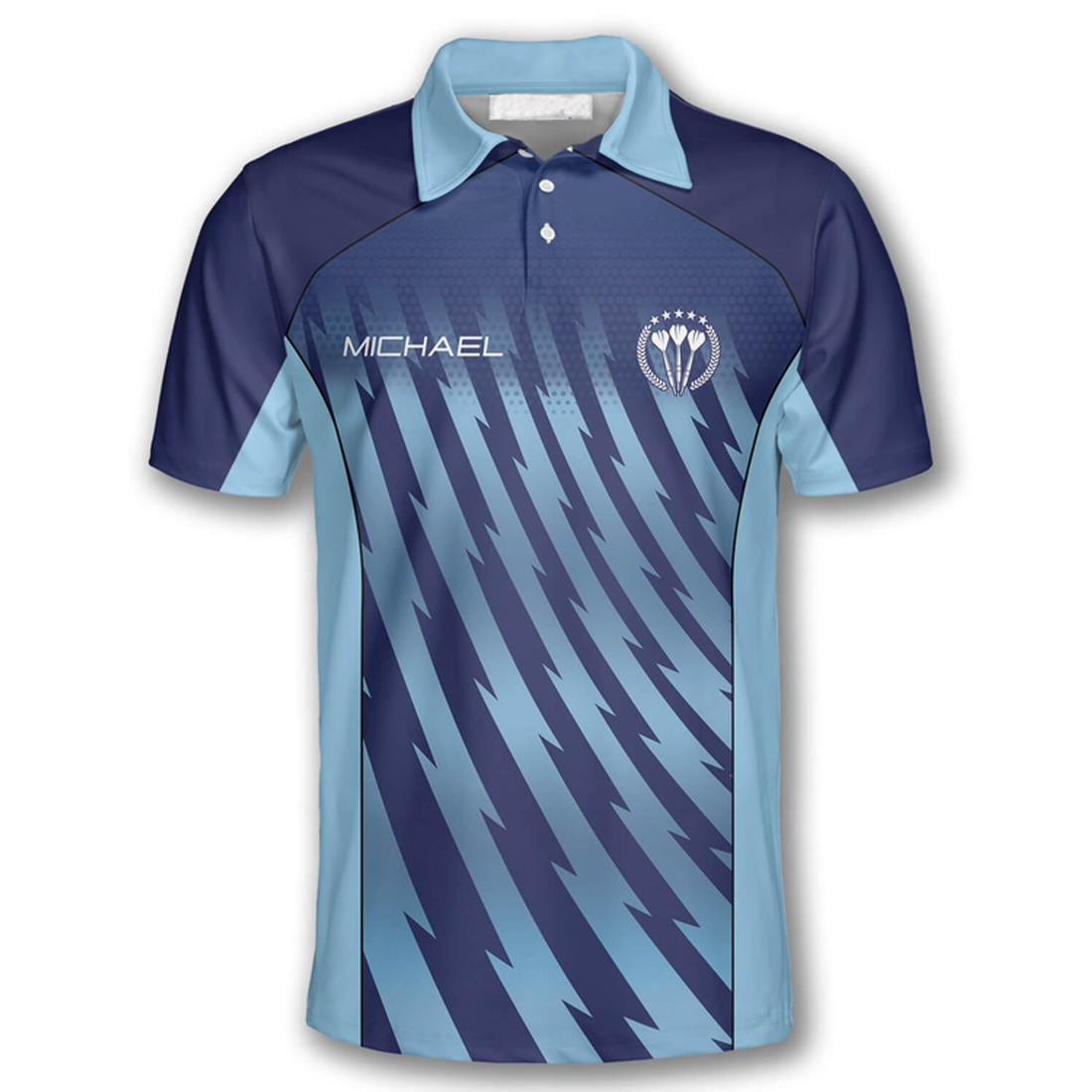 Custom Darts Gradient Blue Custom Polo Shirts for Men, Gift for Dart Player