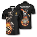 Custom Hello Darkness My Old Friend Custom Darts Jerseys for Men, Dart Shirt, Skull Zipper Polo Shirt