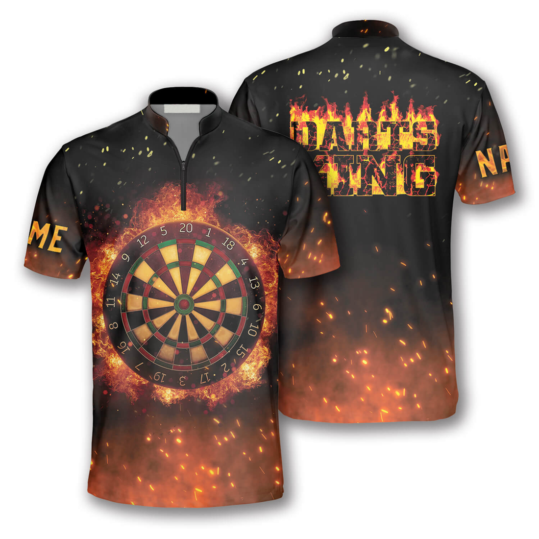 Custom Personalized Name Darts King Fire Flame Custom Darts Jerseys for Men, Idea Gift for Dart Player