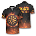 Custom Personalized Name Darts King Fire Flame Custom Darts Jerseys for Men, Idea Gift for Dart Player