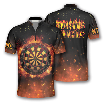 Custom Personalized Name Darts King Fire Flame Custom Darts Jerseys for Men, Idea Gift for Dart Player
