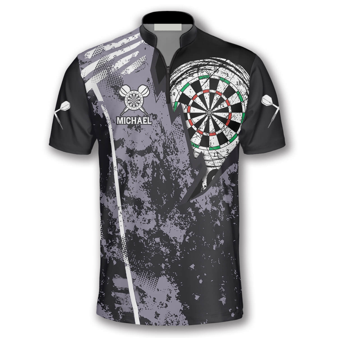 Custom Personalized Name Team Lightning Grunge Custom Darts Jerseys for Men, Perfect Shirt for Dart Players
