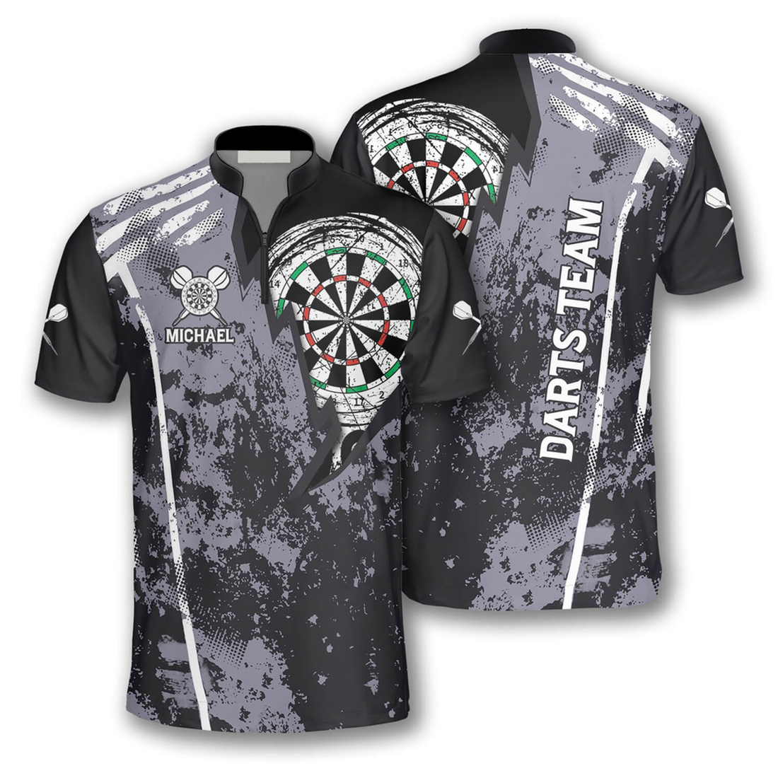 Custom Personalized Name Team Lightning Grunge Custom Darts Jerseys for Men, Perfect Shirt for Dart Players