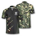 Custom Military Print Custom Darts Jerseys for Men, Perfect Shirt for Dart Player, Camo Pattern Dart Shirt