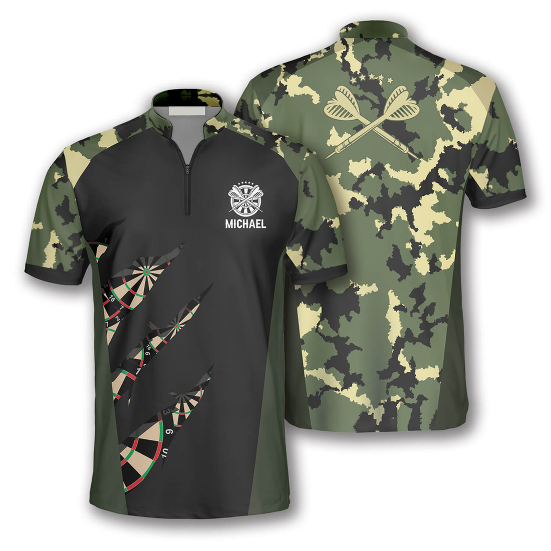 Custom Military Print Custom Darts Jerseys for Men, Gift for Dart Lovers, Dart Team Jersey Shirt