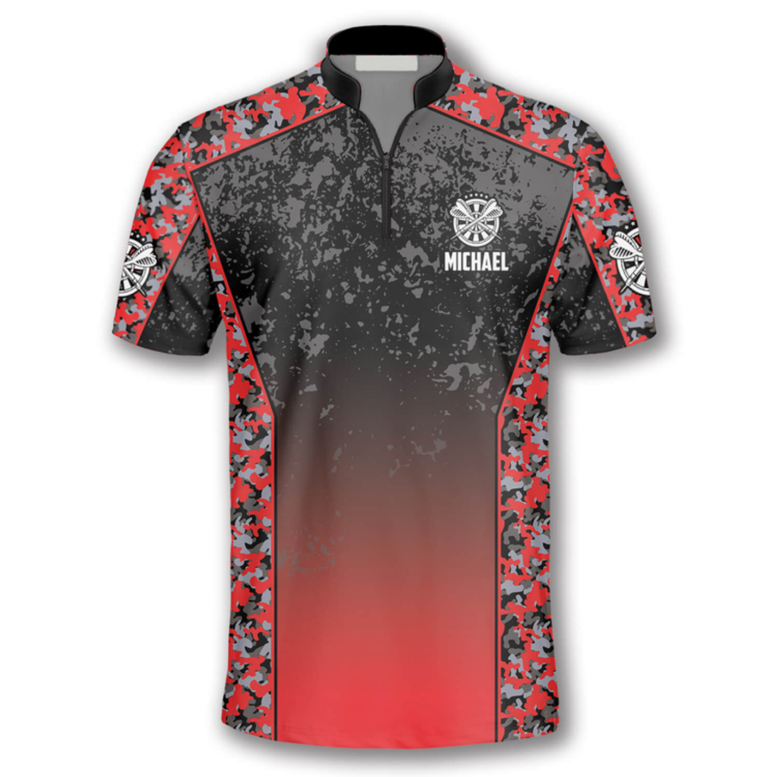 Custom Skull Red Camouflage Custom Darts Jerseys for Men, Idea Gift for Dart Player, Skull Dart Shirt