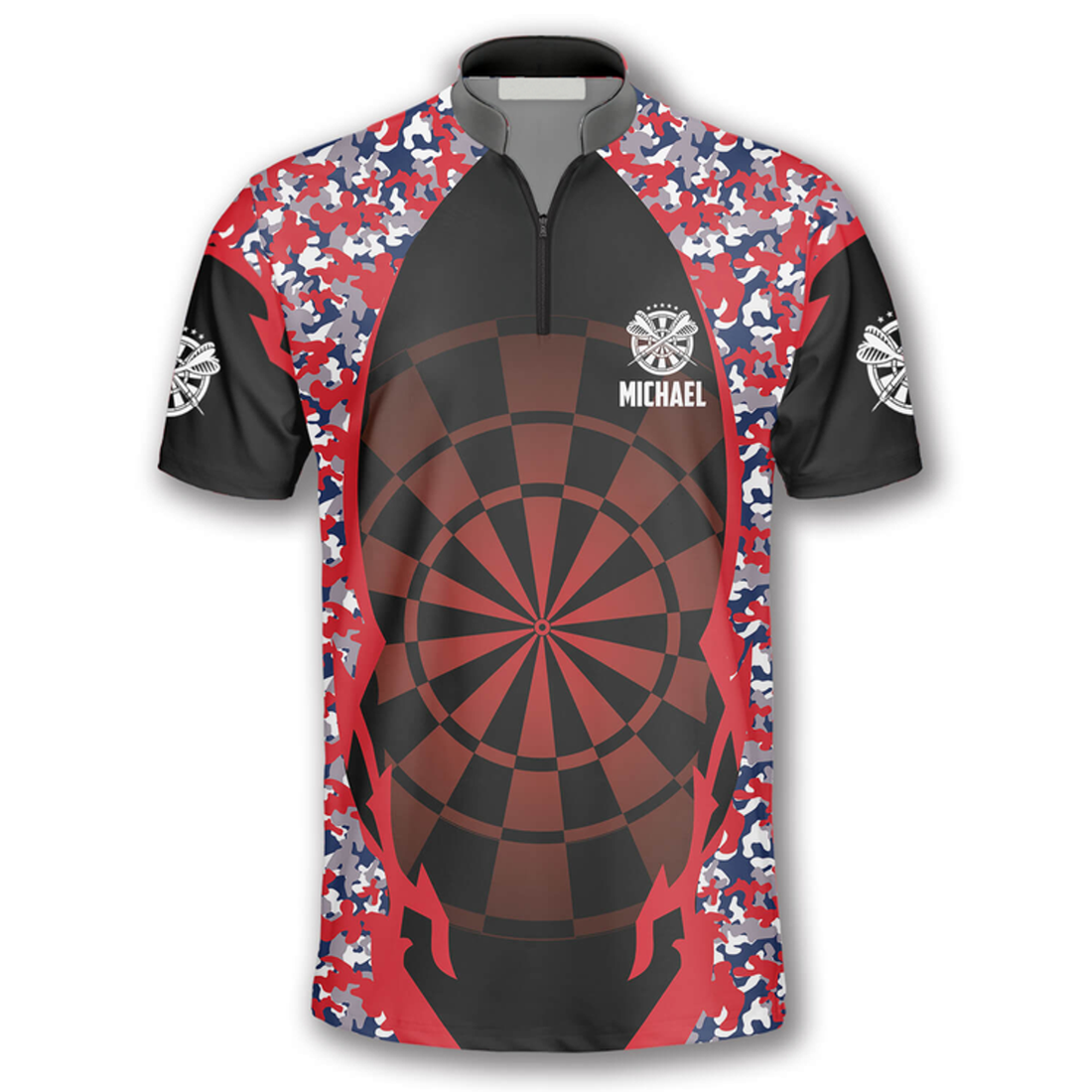 Custom Punisher Skull Red Camouflage Custom Darts Jerseys for Men, Idea Gift for Dart Player
