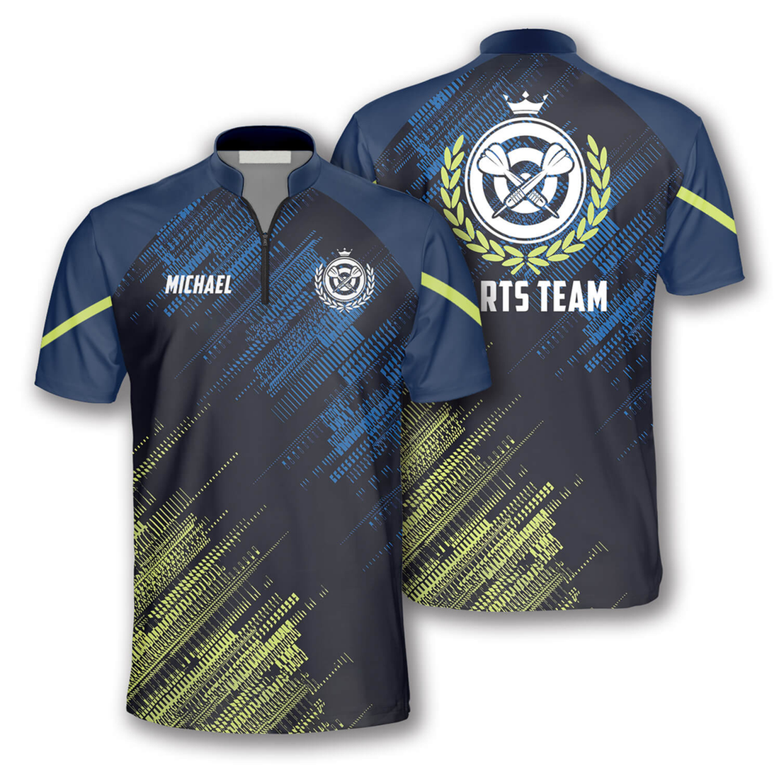 Custom Green Blue Sports Style Custom Darts Jerseys for Men, Idea Gift for Uniform Team Dart Shirt