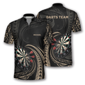 Custom Tangle Tribal Pattern Custom Darts Jerseys For Men, Personalized Name Team Dart Shirt