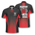 Custom Red Black Darts Weekend Forecast Custom Darts Jerseys For Men, Idea Gift for Dart Team