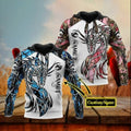 FUNSTUFFPRINT Personalized Dragon Couple 3D All Over Hoodie 3D Hoodie and Zip Hoodie