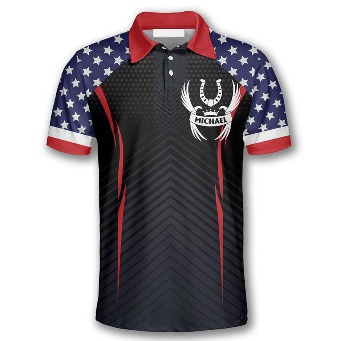 Custom Horse Racing Patriotic Flag Custom Equestrian Shirts For Men