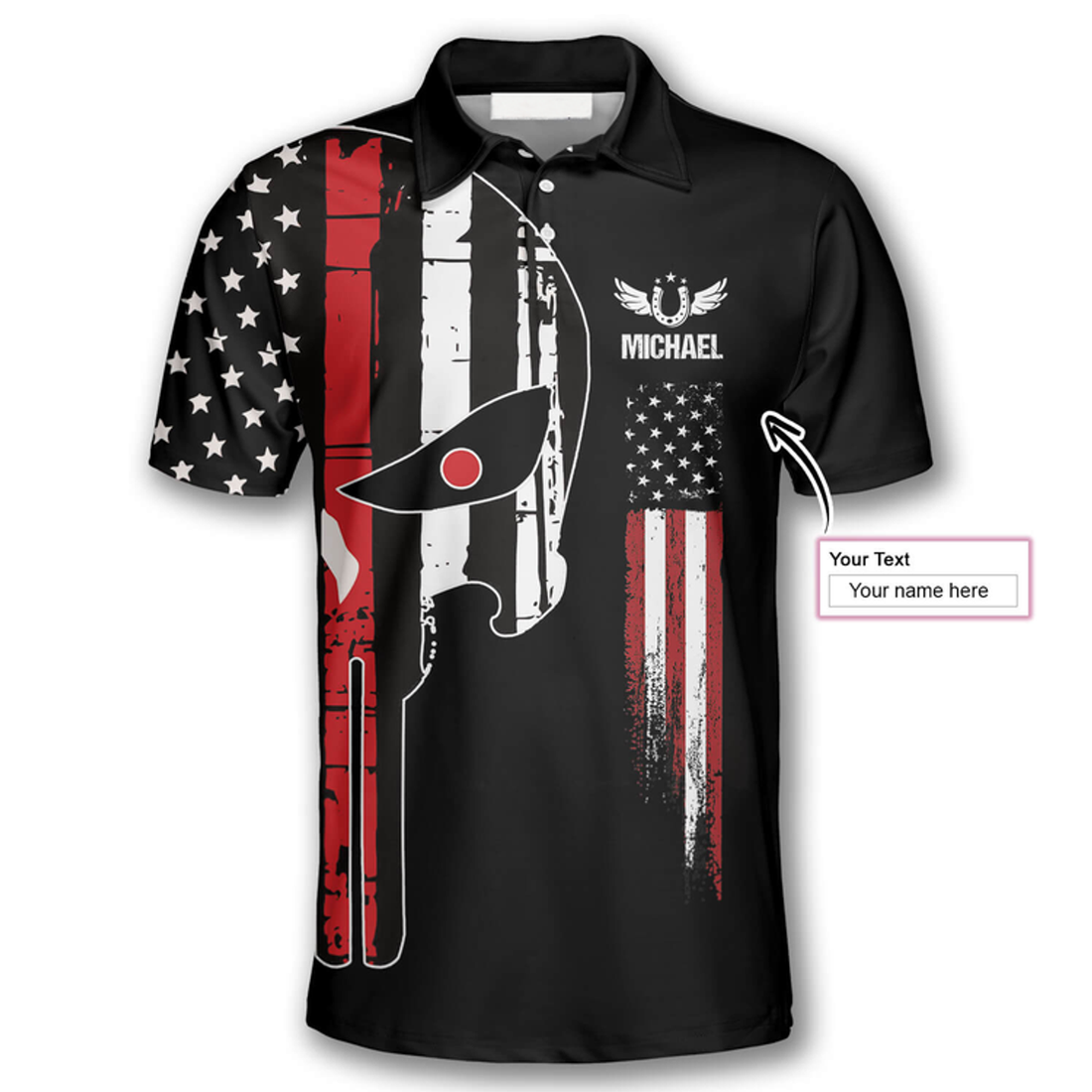Custom Horse Racing Punisher Skull Custom Equestrian Shirts For Men