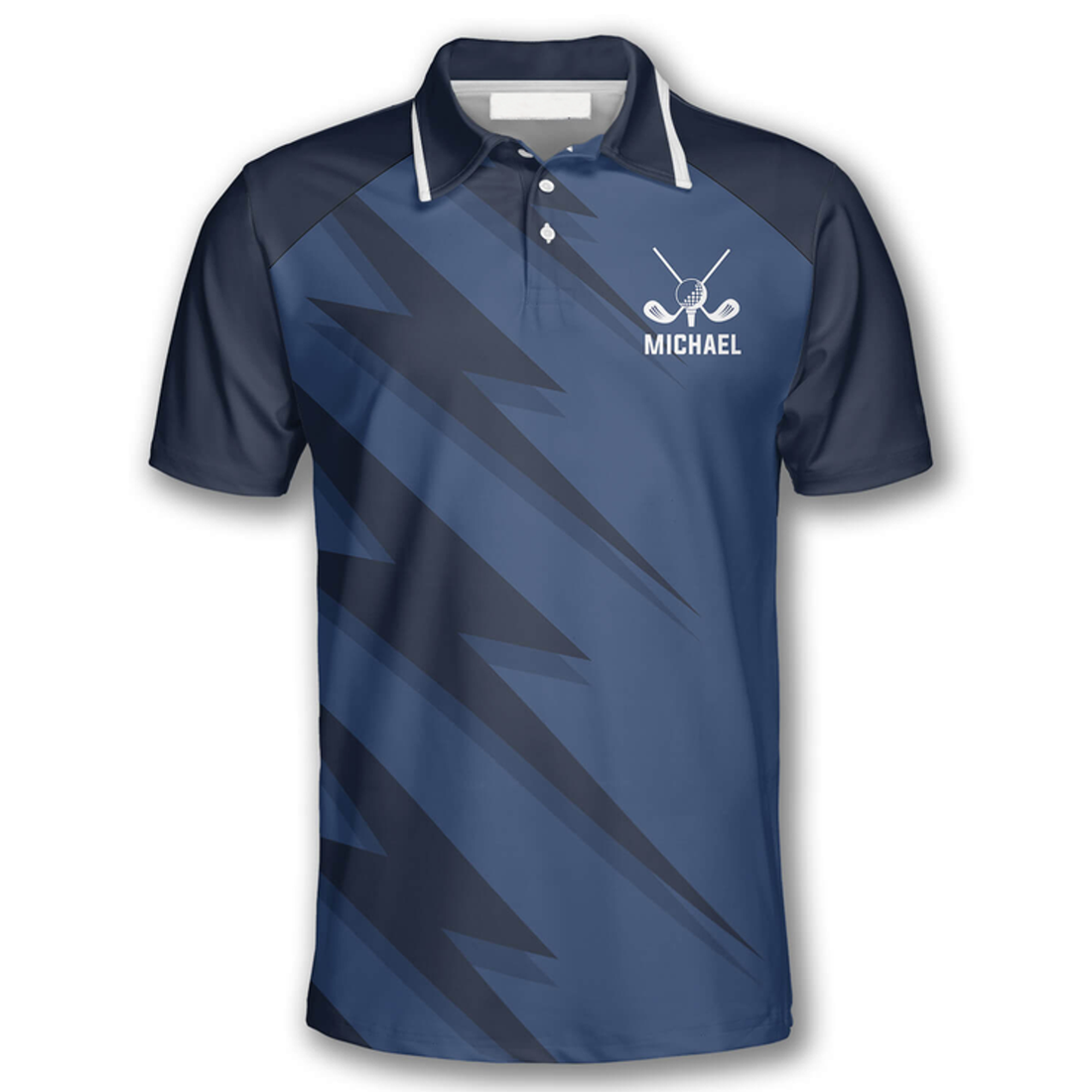 Custom Lightning Blue Custom Golf Polo Shirts for Men