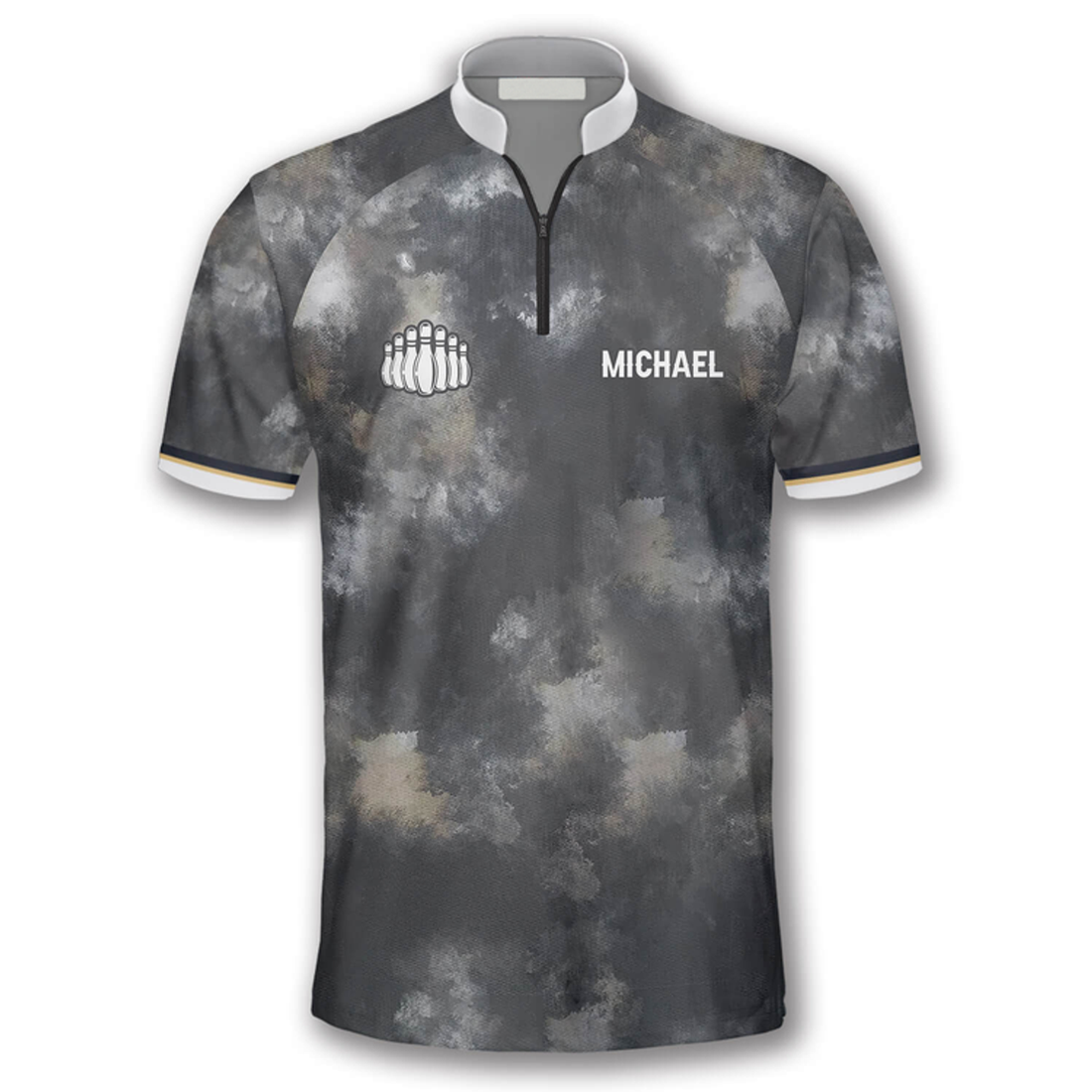Custom Grey Tie Dye Custom Bowling Jerseys for Men, Idea Gift for Bowler, Bowling Tie Dye Shirt