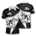 Custom Horse Racer Black White Custom Equestrian Shirts For Men