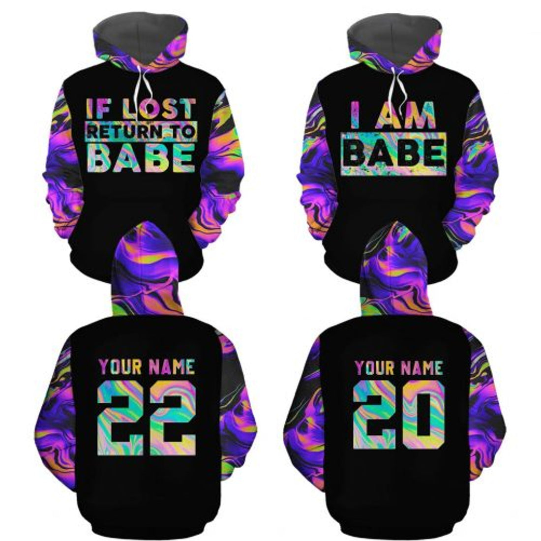 FUNSTUFFPRINT Hummingbird Couple 3D All Over Hoodie Floral 3D Hoodie and Zip Hoodie