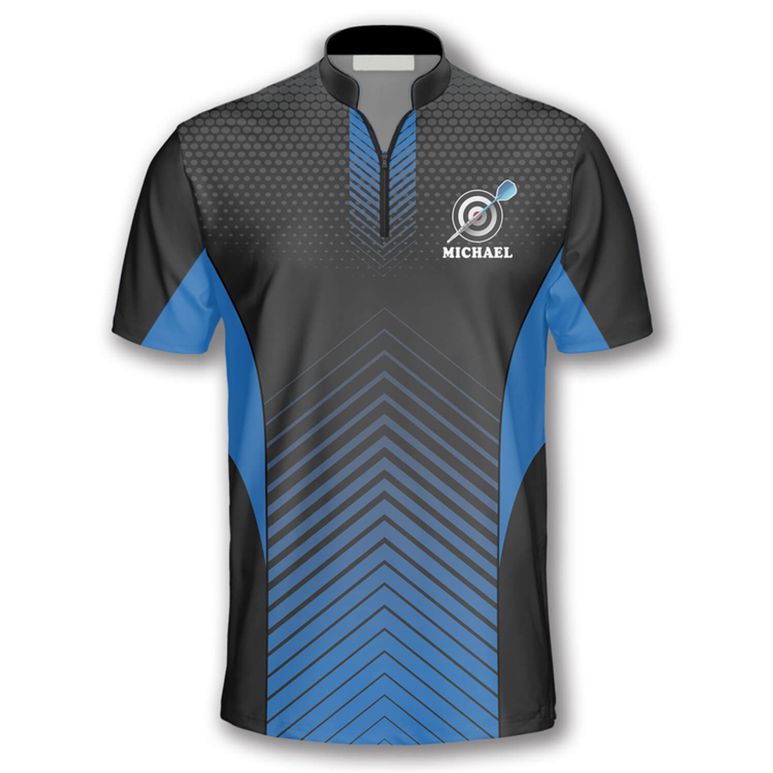 Custom King of Darts Blue Custom Darts Jerseys for Men, Black and Blue Jersey Dart