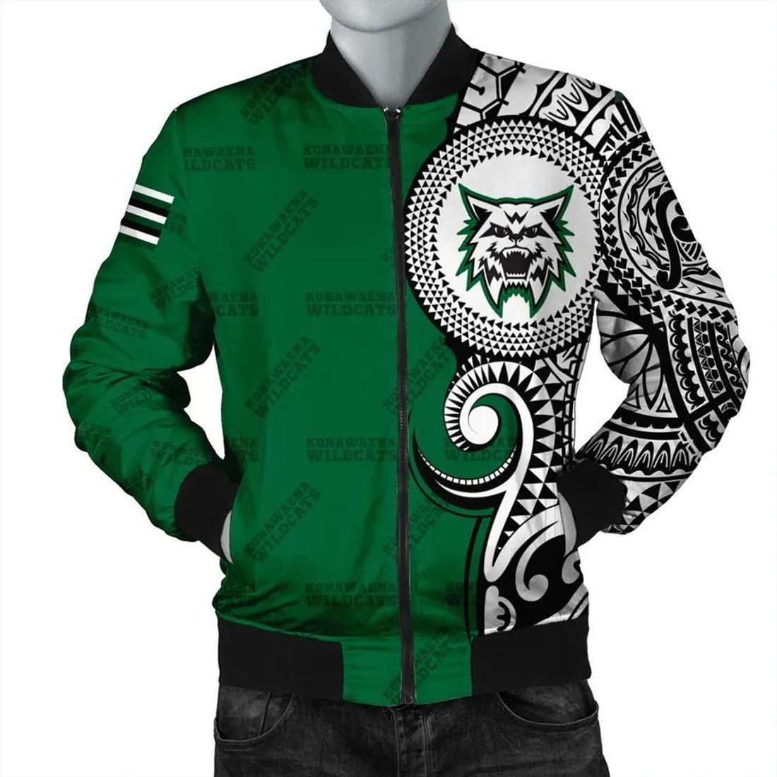 FUNSTUFFPRINT Personalized Konawaena High Tribal Kakau Bomber Jacket AH 3D Bomber Jacket