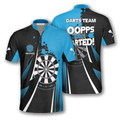 Custom Oopps I Darted Custom Darts Jerseys for Men, Personalized Name Dart Jersey Zipper Polo Shirt