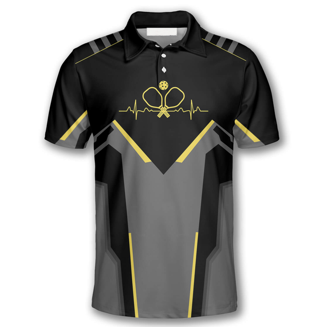 Custom Pickleball Heartbeat Pulse Line Wings Custom Pickleball Shirts For Men