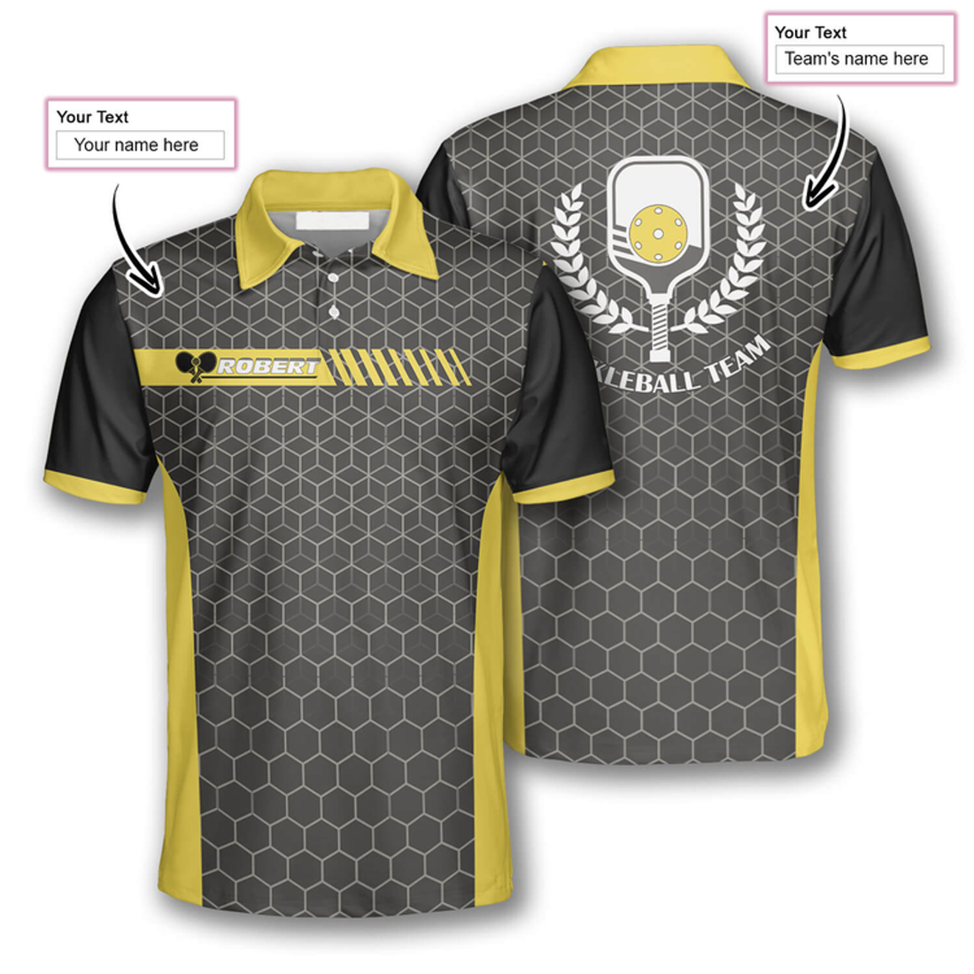 Custom Honeycomb Pattern Custom Pickleball Shirts For Men