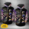 FUNSTUFFPRINT Personalized Skull 3D All Over Hoodie She Loves Me To The Moon And Back Galaxy 3D Hoodie and Zip Hoodie