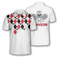 Custom Skull Tennis Racquets Argyle Pattern Custom Tennis Shirts For Men