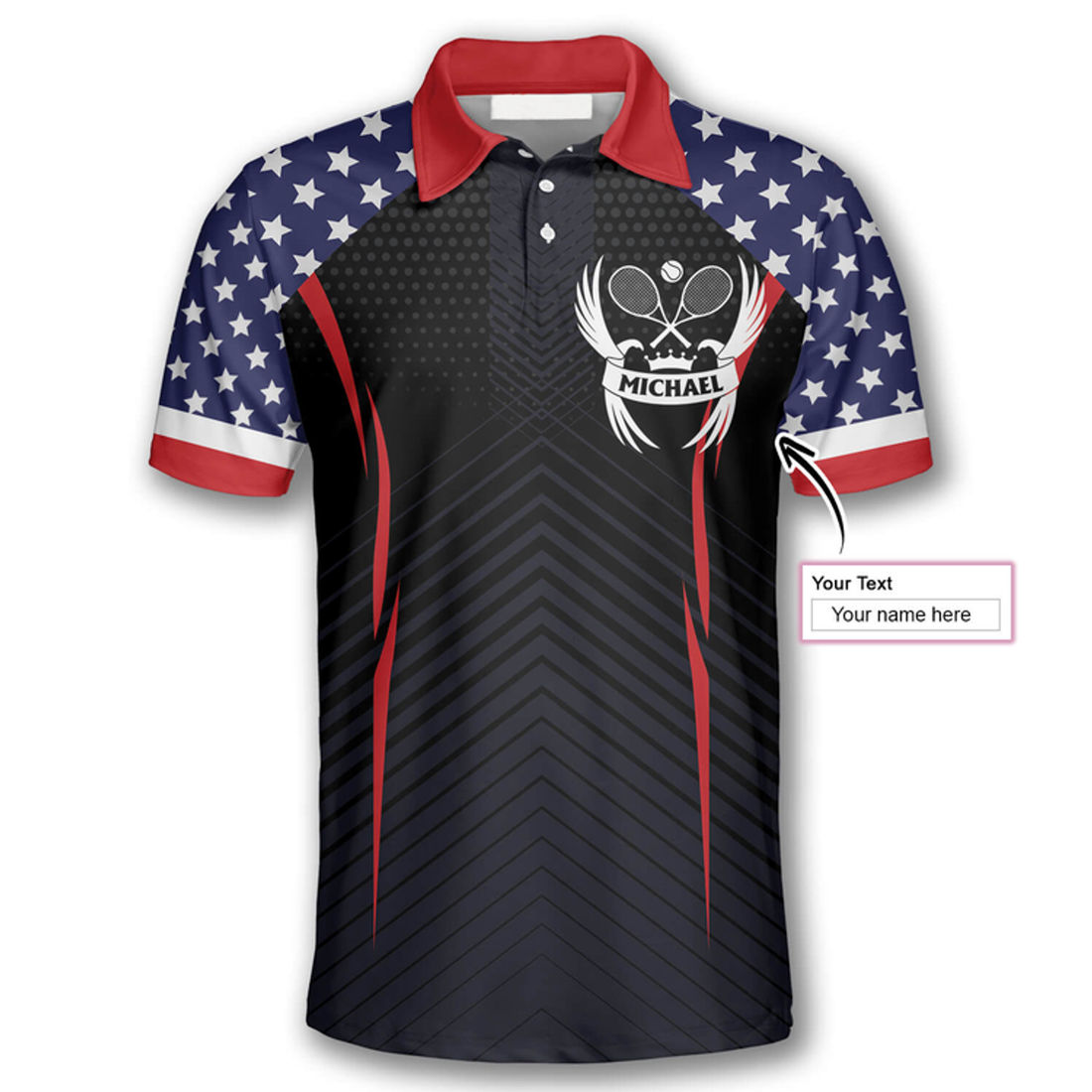 Custom Tennis Eagle American Flag Custom Tennis Shirts For Men