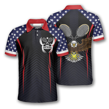 Custom Tennis Eagle American Flag Custom Tennis Shirts For Men