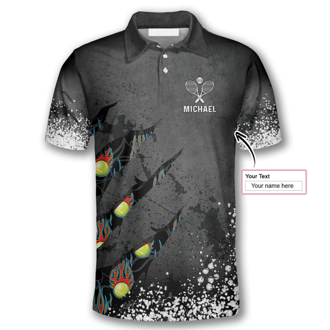 Custom Tennis Paint Splash Custom Tennis Shirts For Men