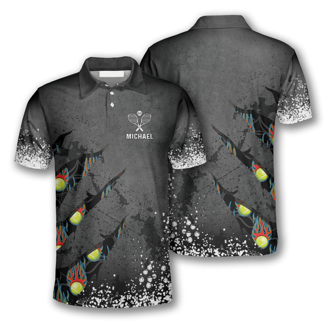 Custom Tennis Paint Splash Custom Tennis Shirts For Men