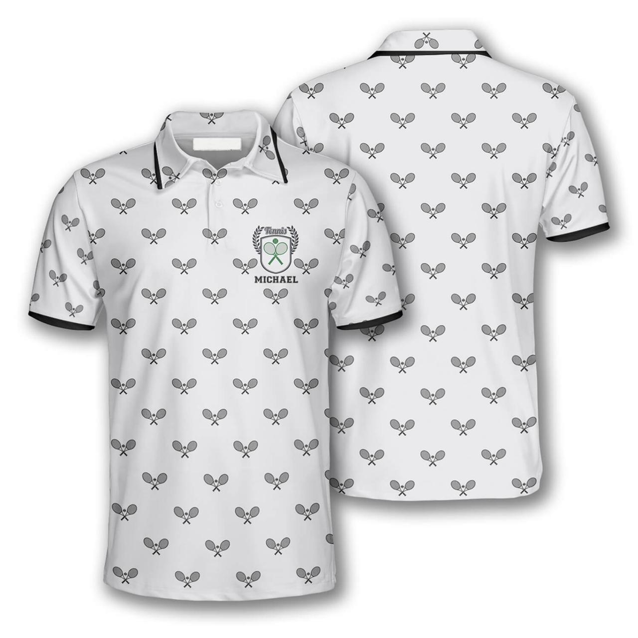 Custom Tennis Pattern Emblem Custom Tennis Shirts For Men, Gift For Tennis Player