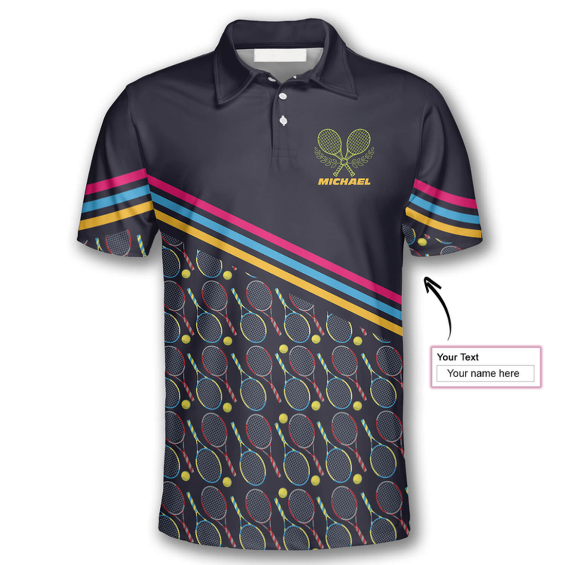 Custom Tennis Seamless Pattern Custom Polo Tennis Shirts for Men