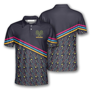 Custom Tennis Seamless Pattern Custom Polo Tennis Shirts for Men