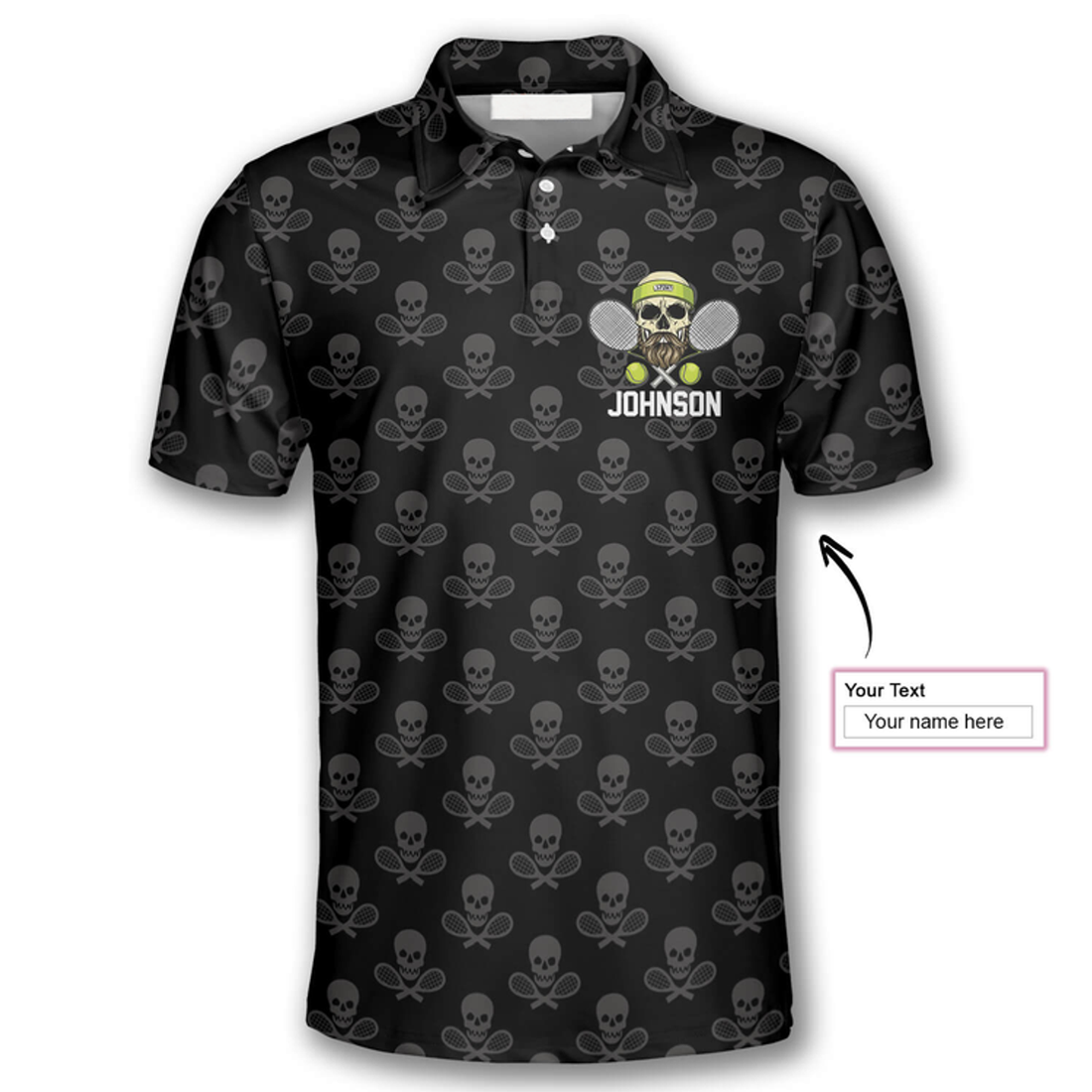 Custom Tennis Skull Pattern American Flag Custom Polo Tennis Shirts for Men