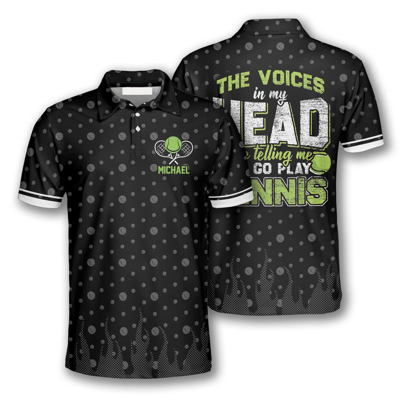 Custom Tennis the Voices in My Head Custom Polo Tennis Shirts for Men