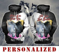 FUNSTUFFPRINT Personalized Horse Couple 3D All Over Hoodie From Our First Kiss Till Our Last Breath 3D Hoodie and Zip Hoodie