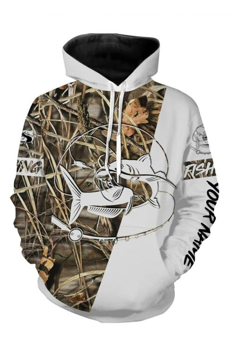 FUNSTUFFPRINT Personalized Fishing 3D All Over Hoodie Catfish 3D Hoodie and Zip Hoodie