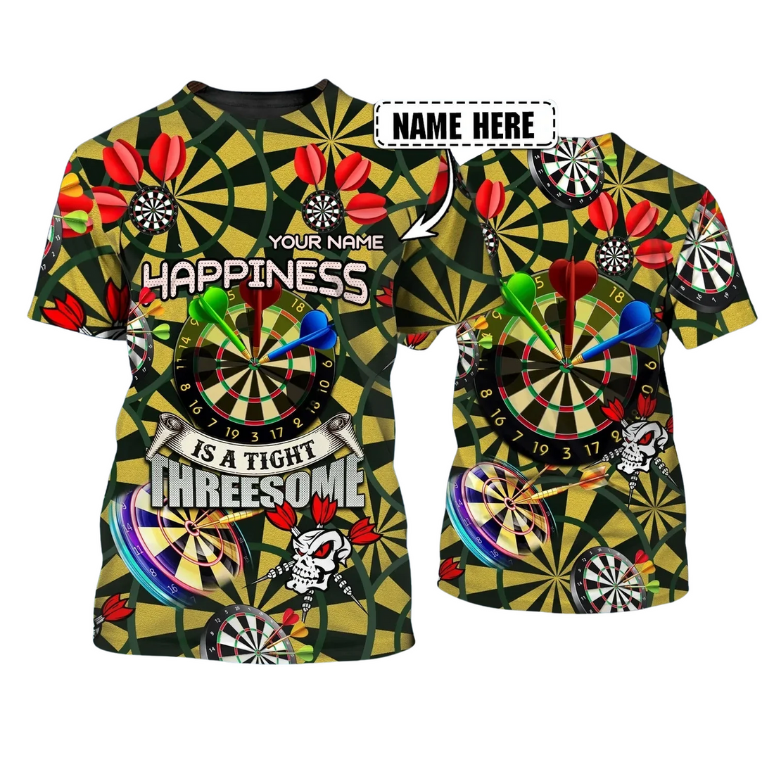 Custom 3D All Over Print Dart On Shirt, Unisex DarT-Shirt, DarT-Shirts For Him, Dart Player Gift