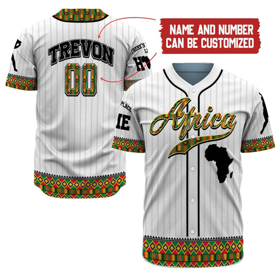 Custom Personalized Name Africa Team, Juneteenth Shirt - Baseball Tee Jersey Shirt