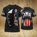 Custom Personalized American Chef T-Shirt, 3D All Over Printed Chef Shirt Usa Flag Pattern, Chef Shirt