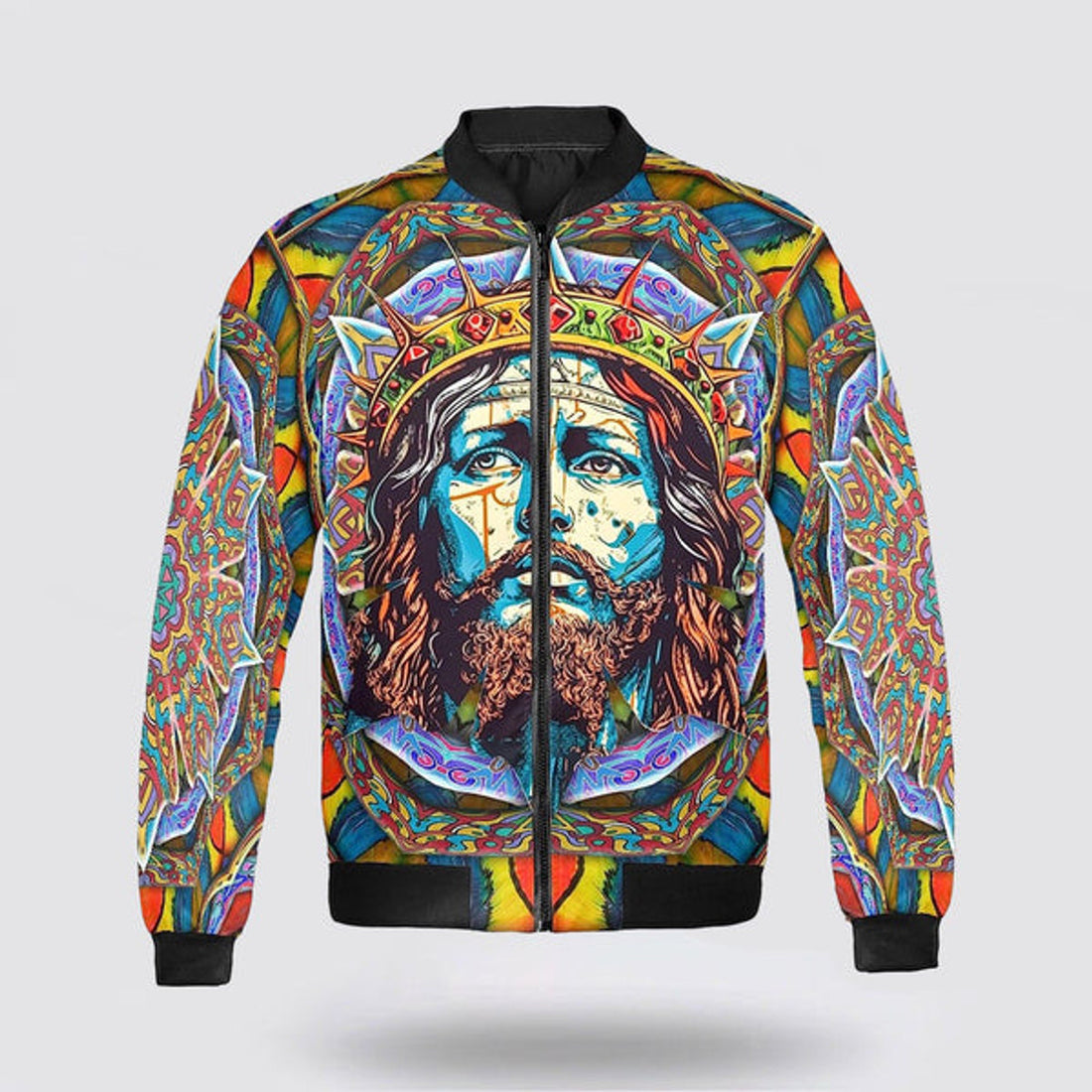 FUNSTUFFPRINT Personalized Name Christian Jesus Christ Bomber Jacket For Men Women 3D Bomber Jacket
