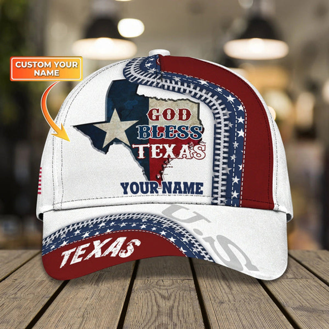 FUNSTUFFPRINT Personalized 3D All Over Print Texas Cap - Baseball Cap God Bless Texas - Pray For Texas Cap Hat