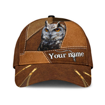 FUNSTUFFPRINT Personalized 3D Classic Cap Hat For Hunter - Baseball Owl Hunting Cap Hat For Grandpa Dad